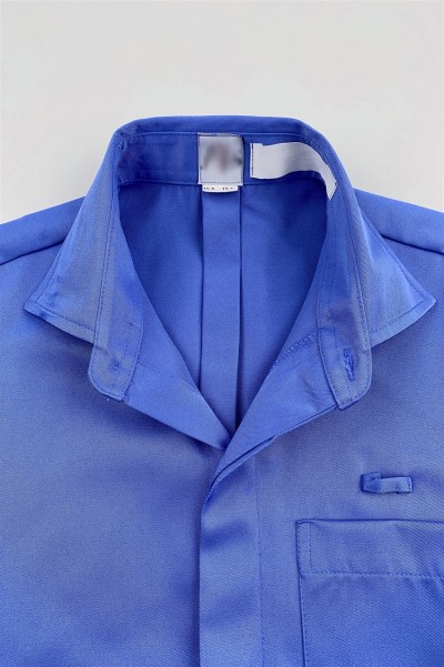 大量訂購藍色純色男裝短袖襯衫      設計工作服襯衫    可印logo    公司制服   團隊制服   恤衫專門店   透氣   舒適   R378 細節-3